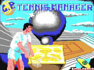 G.P. Tennis Manager title screen for Commodore 64
